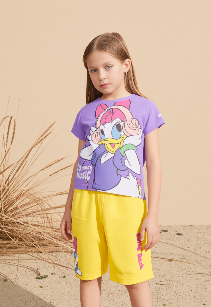 Daisy Duck Music T-Shirt & Yellow Shorts Set