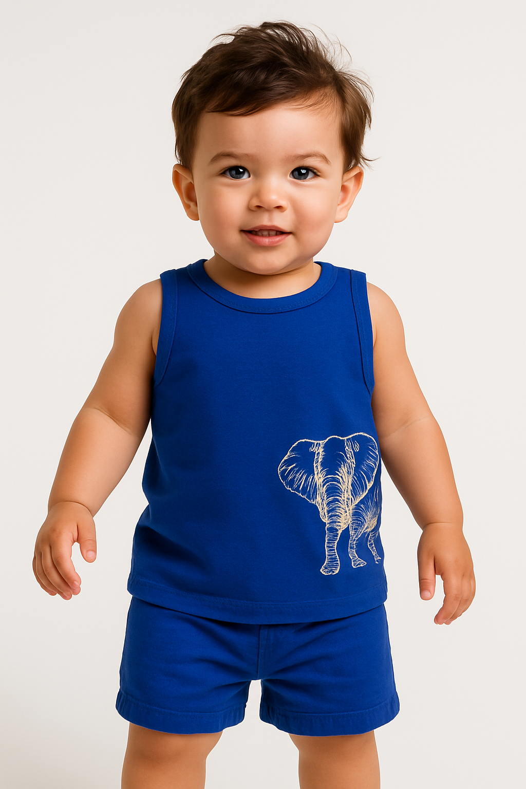 Elephant Print Cotton Tank Top