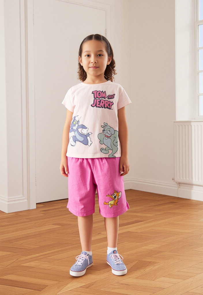 Tom & Jerry Pink T-Shirt & Shorts Set