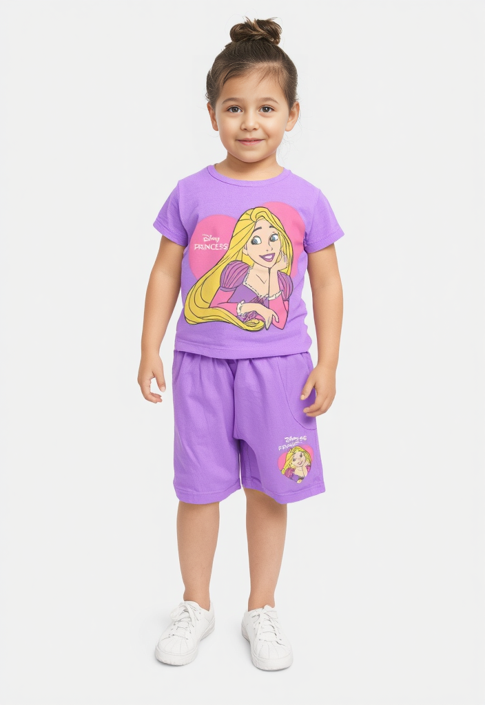 Rapunzel Princess Purple T-Shirt & Shorts Set