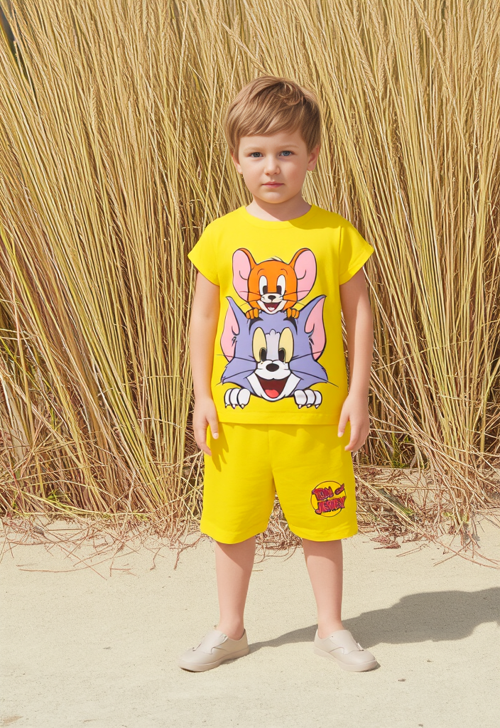 Tom & Jerry Yellow T-Shirt & Shorts Set