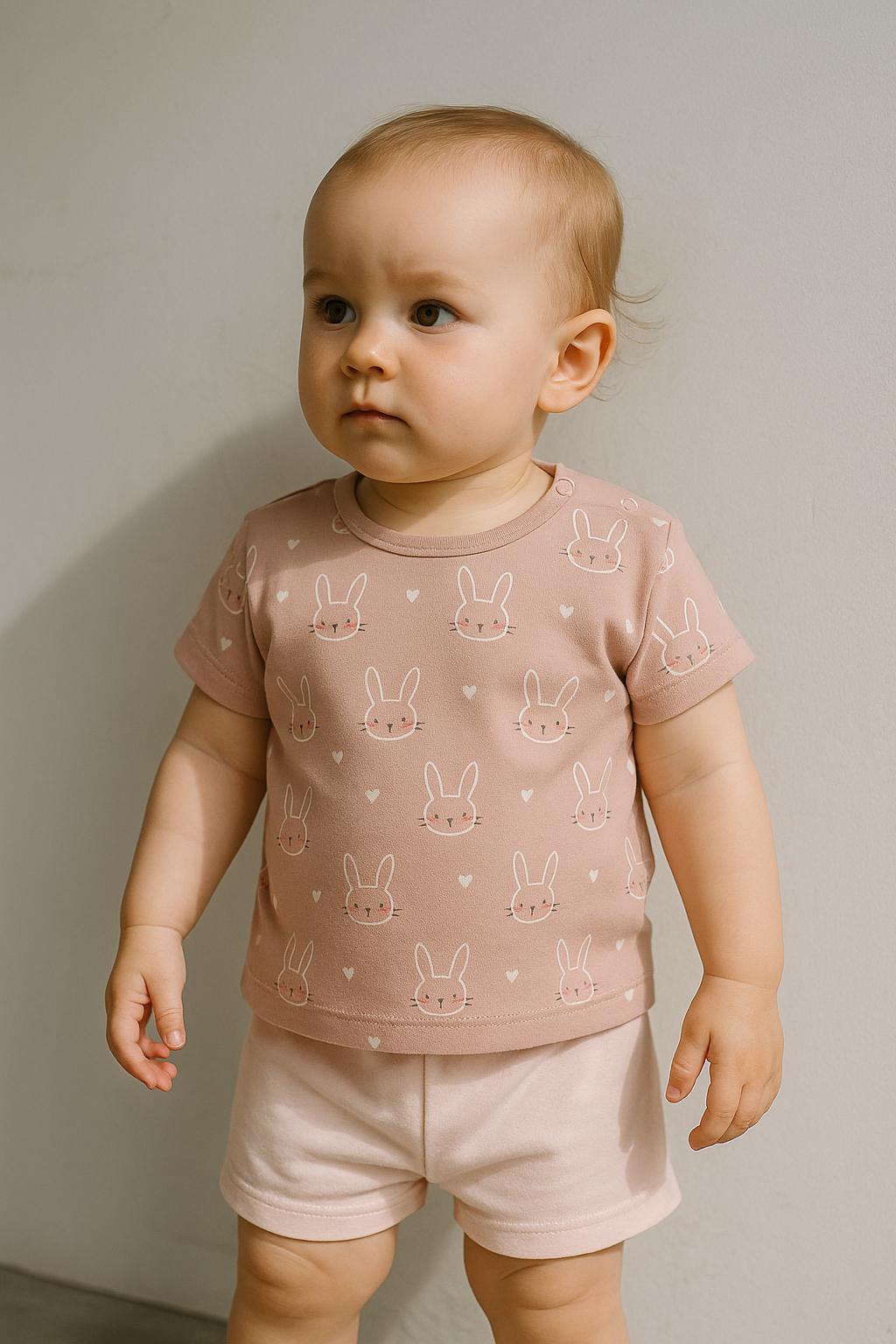 Bunny Faces Bubble Shorts Set