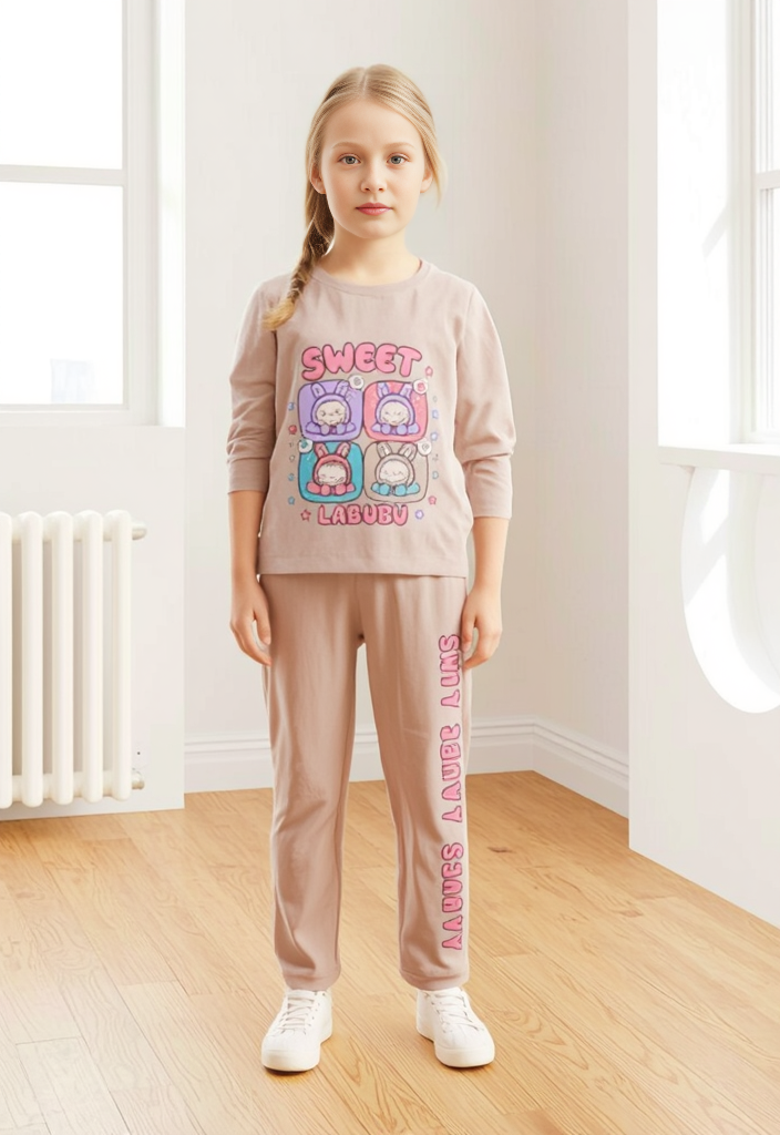 Sweet Labubu Lounge Set – Beige